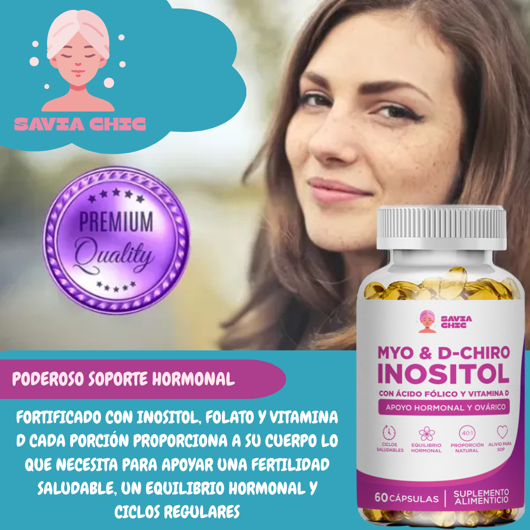 Myo Inositol D-chiro + Vitamina D 2000mg 60 Capsulas -3