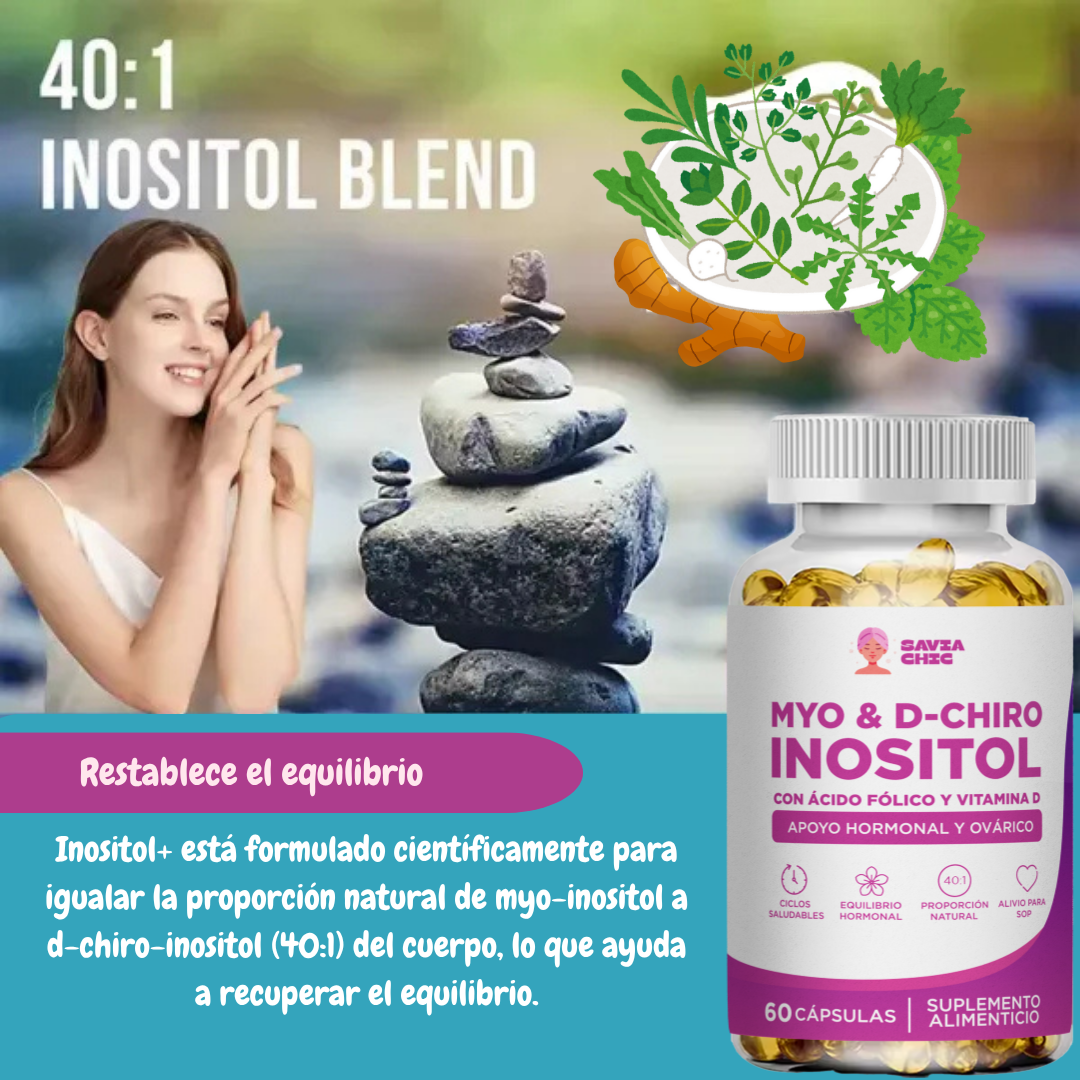 Myo Inositol D-chiro + Vitamina D 2000mg 60 Capsulas -4
