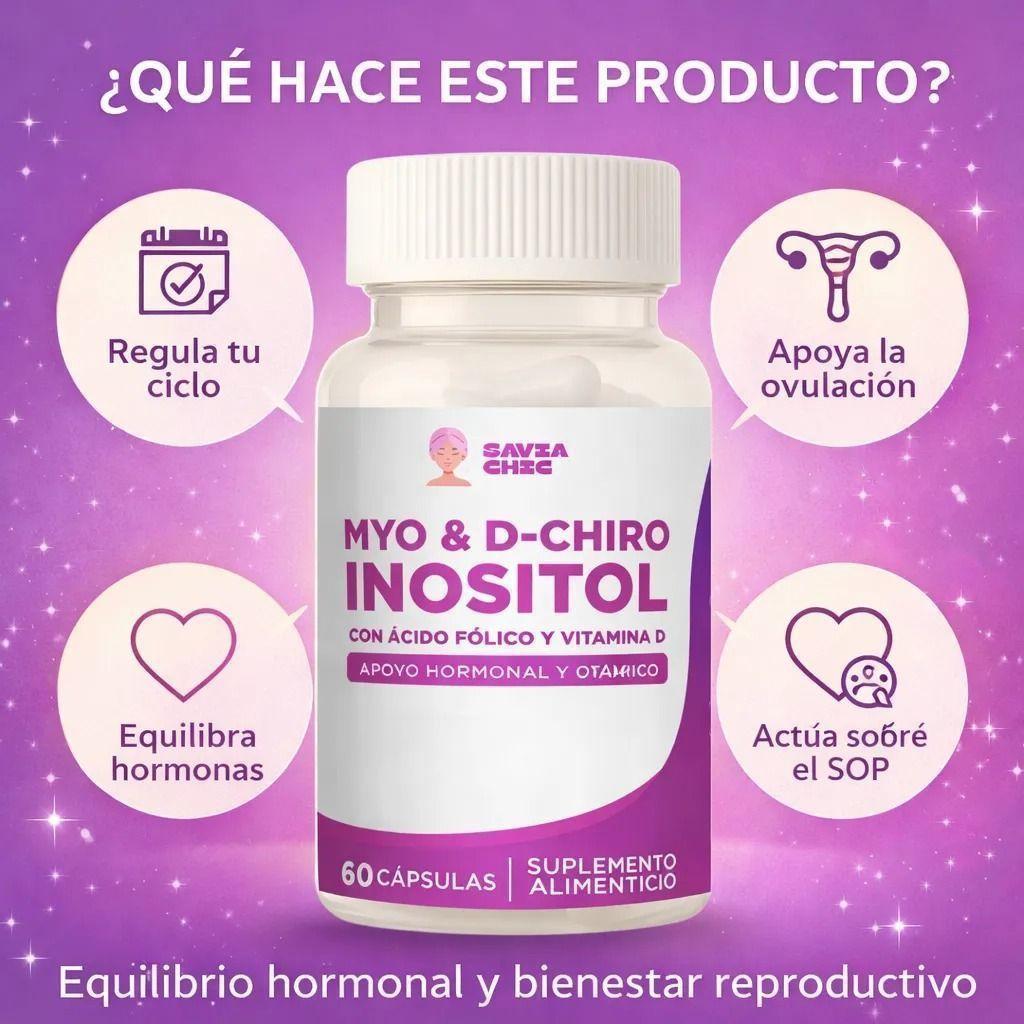 Myo Inositol D-chiro + Vitamina D 2000mg 60 Capsulas -2