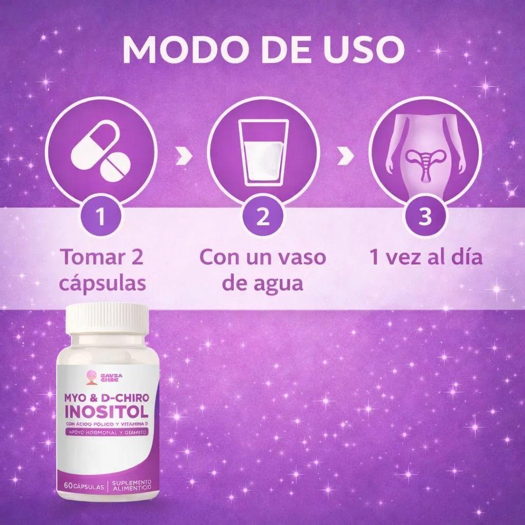 Myo Inositol D-chiro + Vitamina D 2000mg 60 Capsulas -4