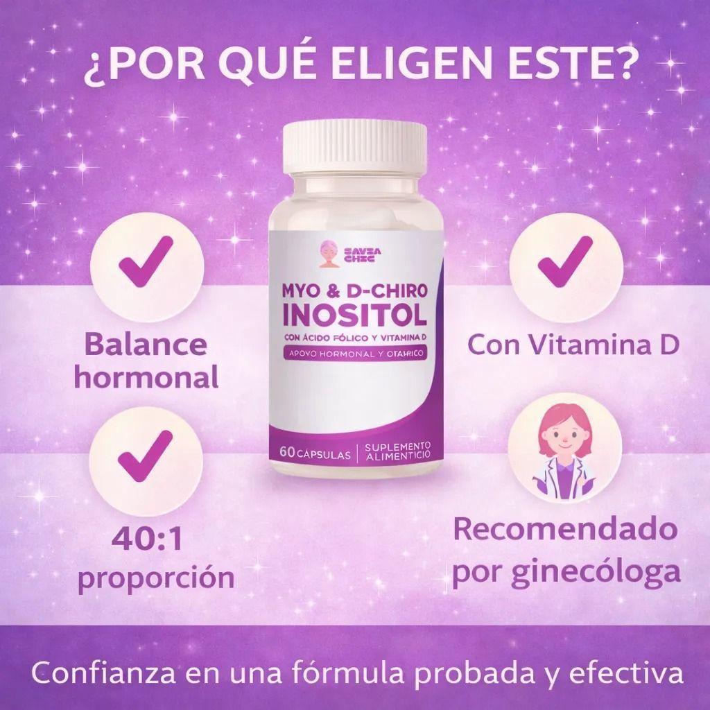 Myo Inositol D-chiro + Vitamina D 2000mg 60 Capsulas -5