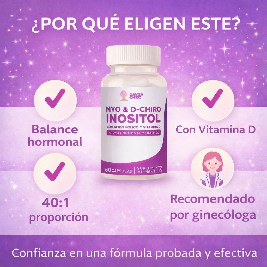 Myo Inositol D-chiro + Vitamina D 2000mg 60 Capsulas -5