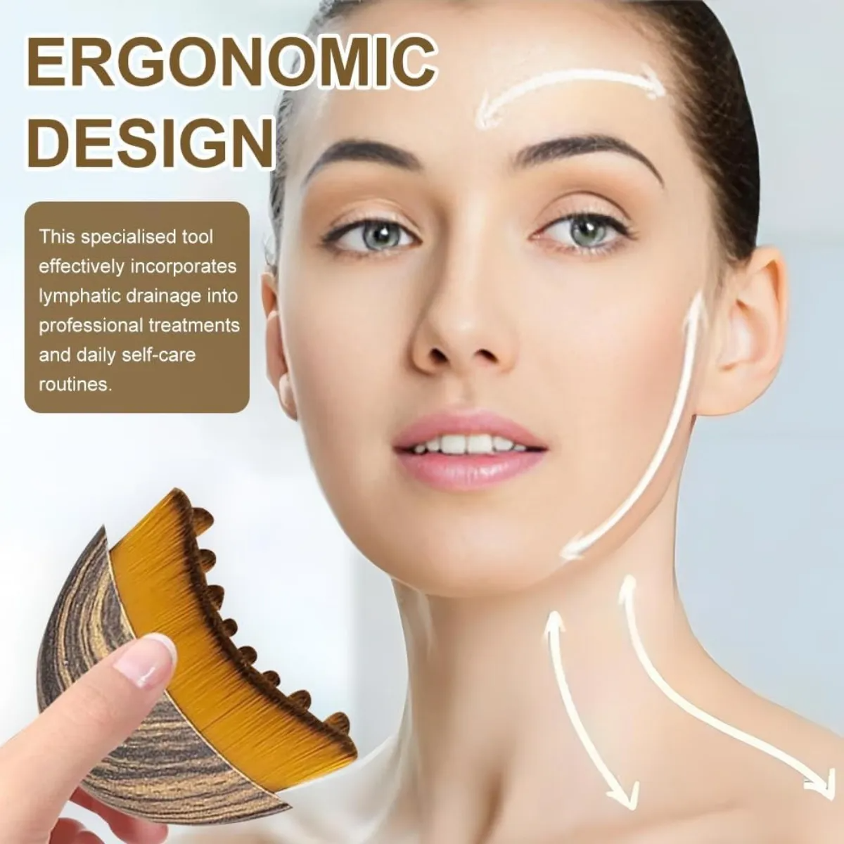 Cepillo Facial Para Contorno Linfático, Masajeador De Drenaj-3