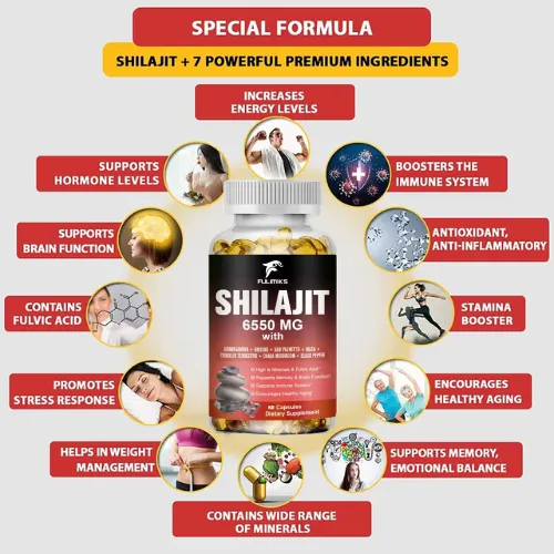 Shilajit Himalaya 6550mg 60 Cápsulas Energía Y Vitalidad Sin Sabor-3