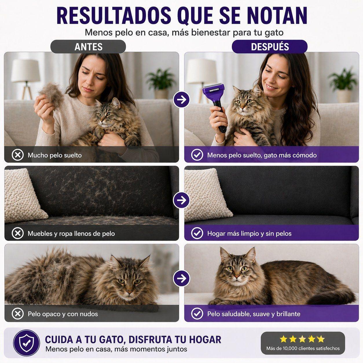 Cepillo Deslanador Para Gato Pelo Largo Talla M-4