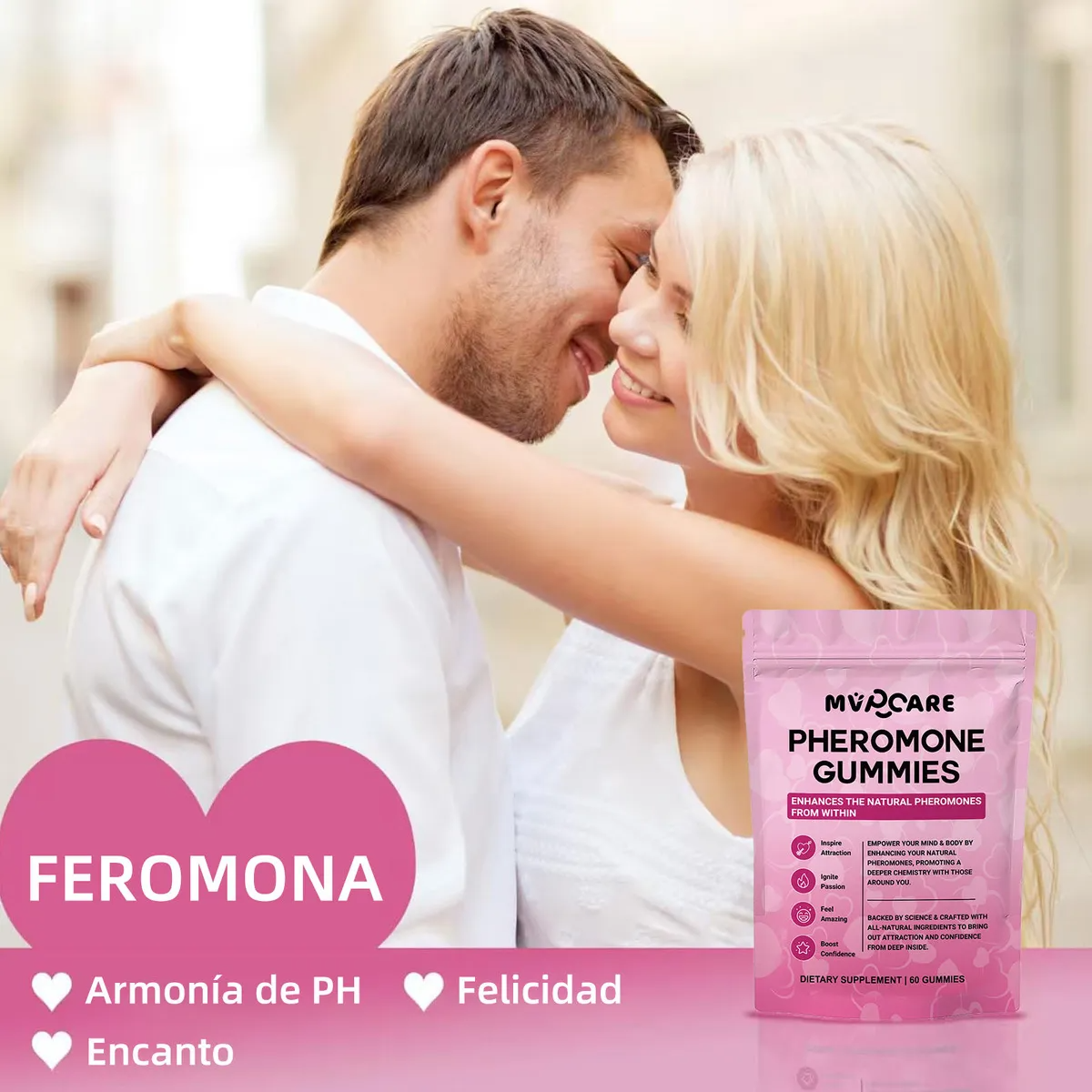 Gomitas Femenino Feromonas 60 Piezas Fresa-4