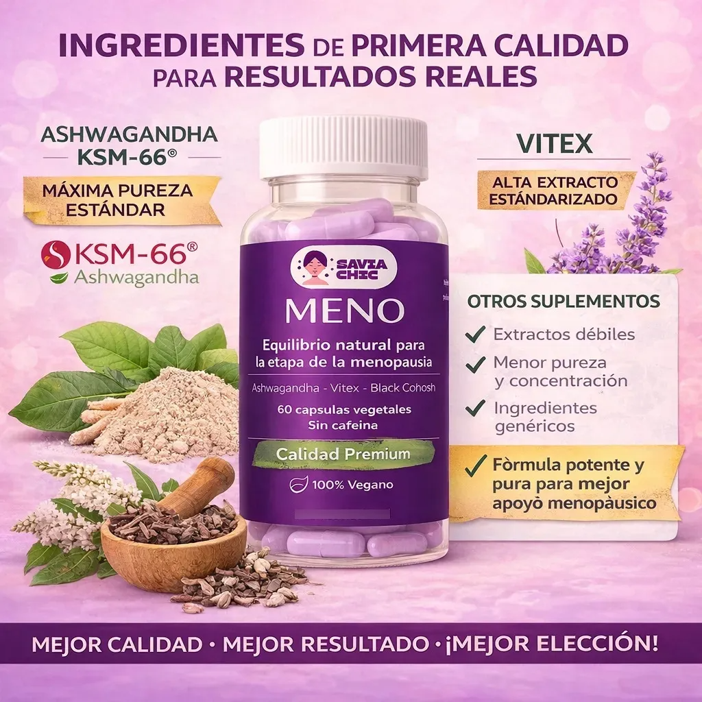 Menopausia Meno Sofocos Bochornos Animo 60 Caps Savia Chic Sin Sabor-2