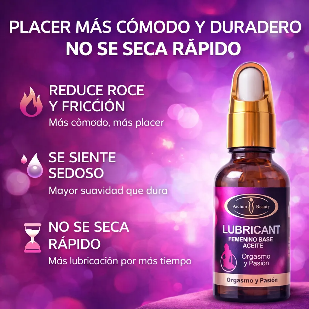 Lubricante Femenino No Se Seca Base Aceite Orgasmo Y Pasión Sin Sabor-3