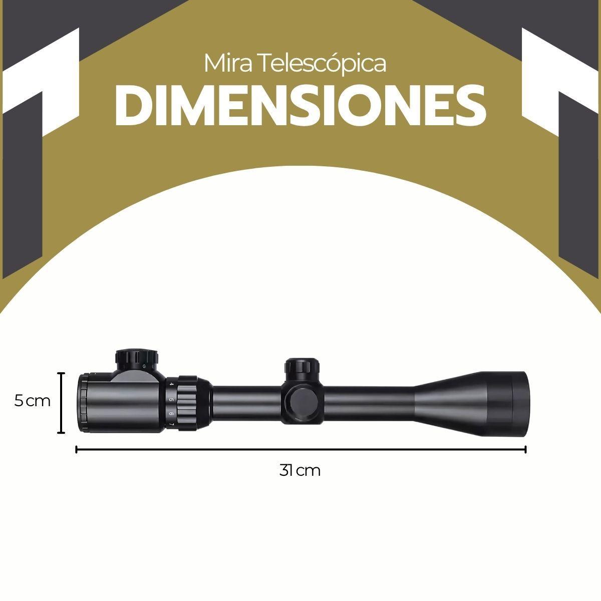 Mira Telescópica 9x40 Caza y Tiro con Retícula Iluminada-4