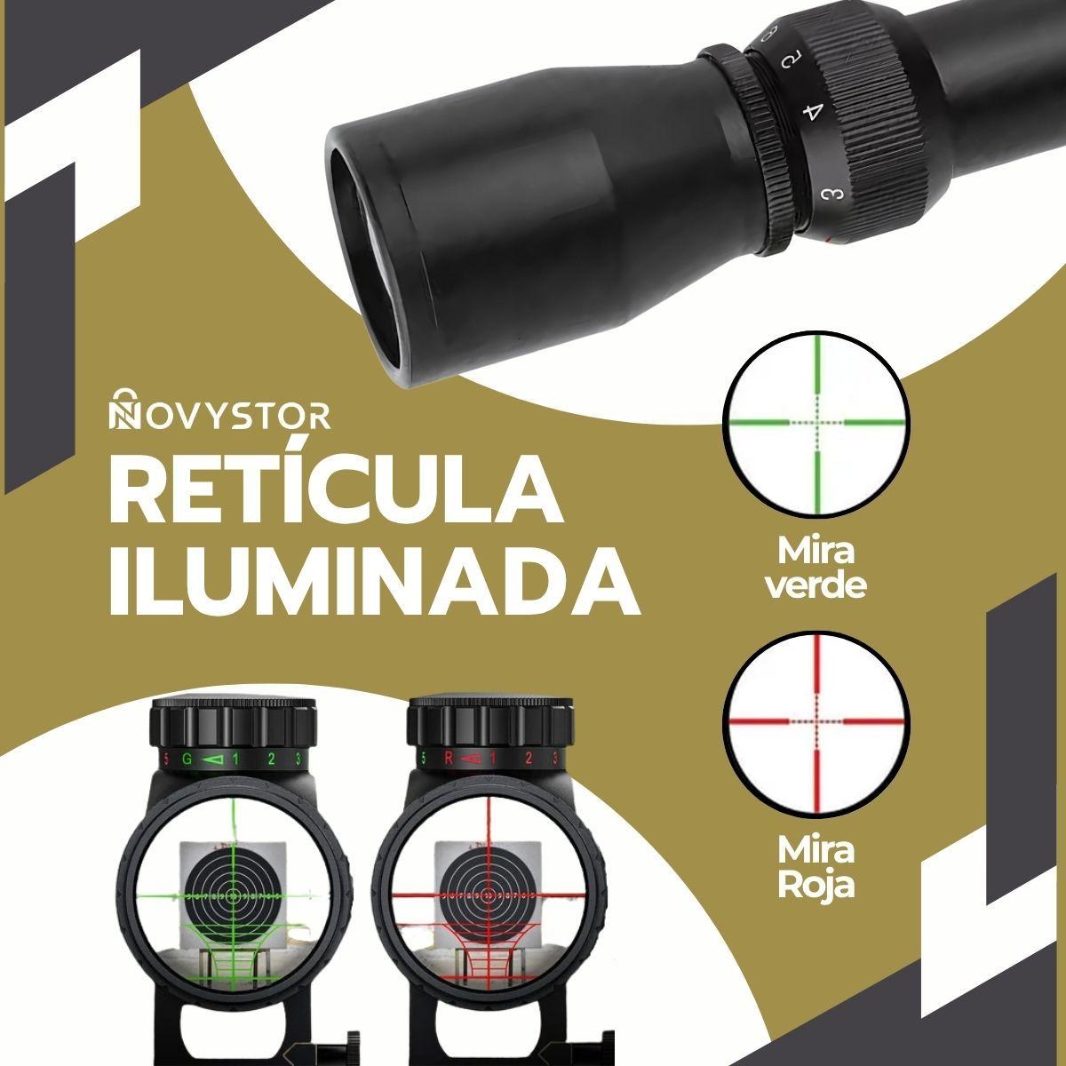 Mira Telescópica 9x40 Caza y Tiro con Retícula Iluminada-6