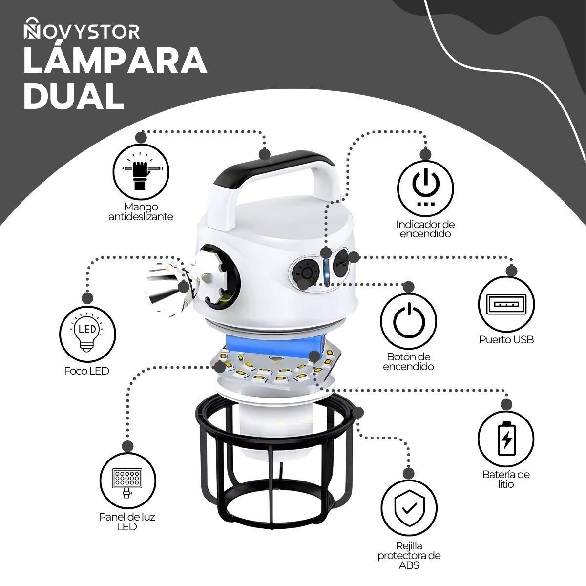 Lámpara Camping Dual LED Recargable con Power Bank-2