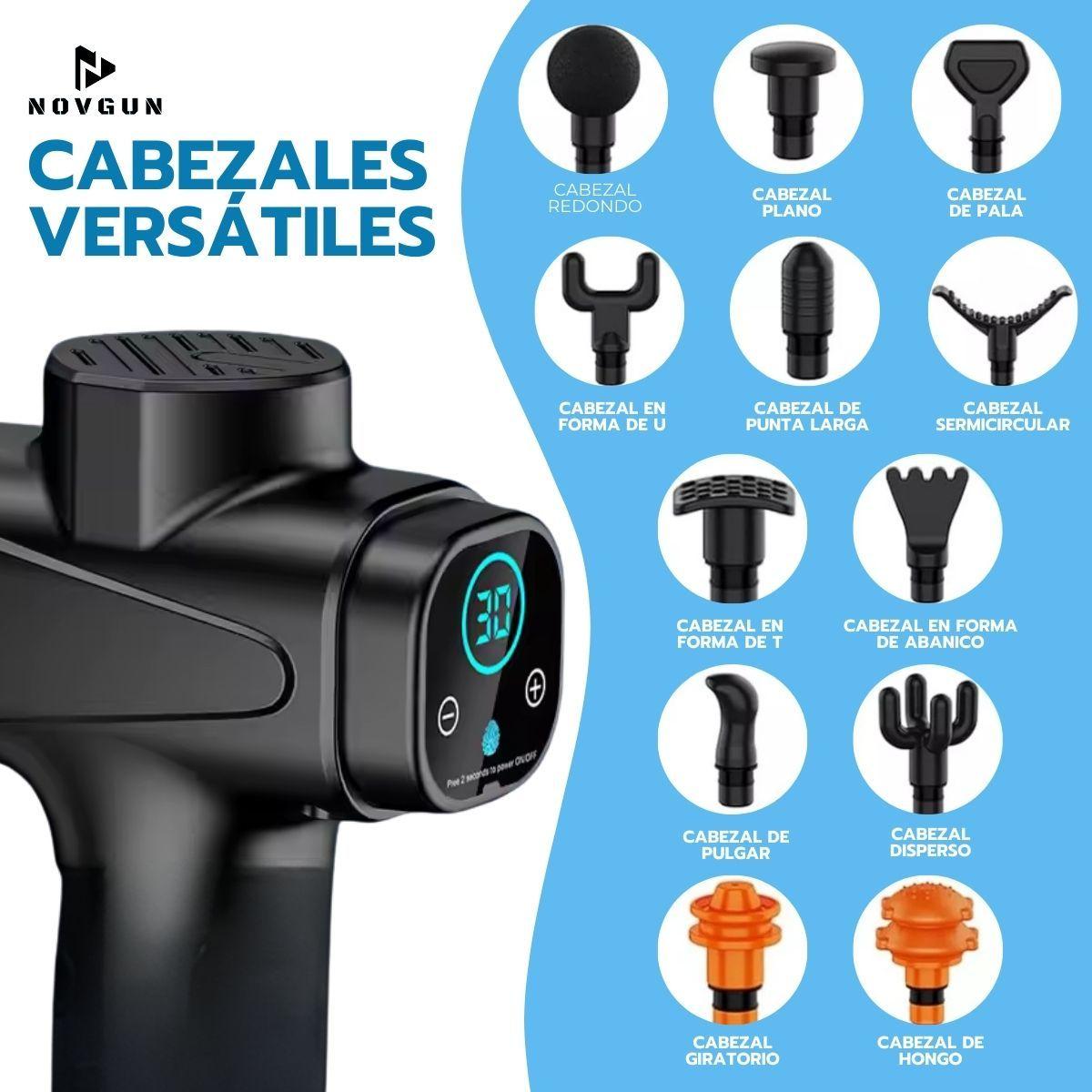 Pistola de Masajes Descontracturante Gun Kine + 12 Cabezales-7