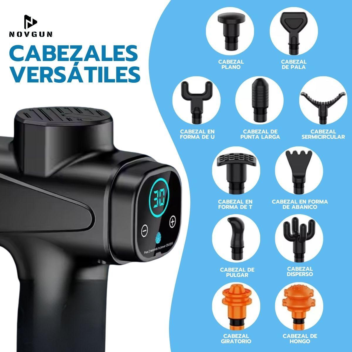 Pistola de Masajes Descontracturante Gun Kine + 11 Cabezales-7