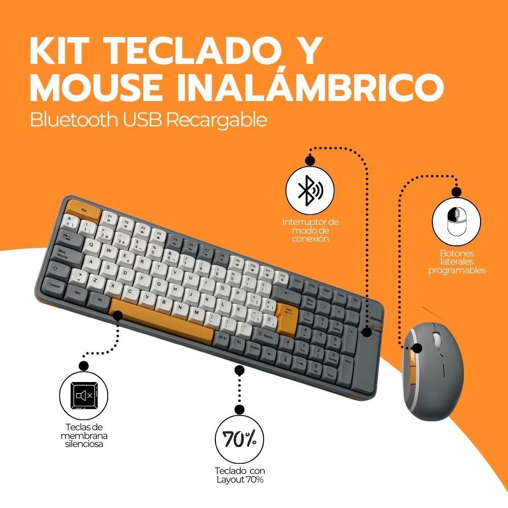 Kit Teclado y Mouse Inalámbrico Numérico Bluetooth USB-2