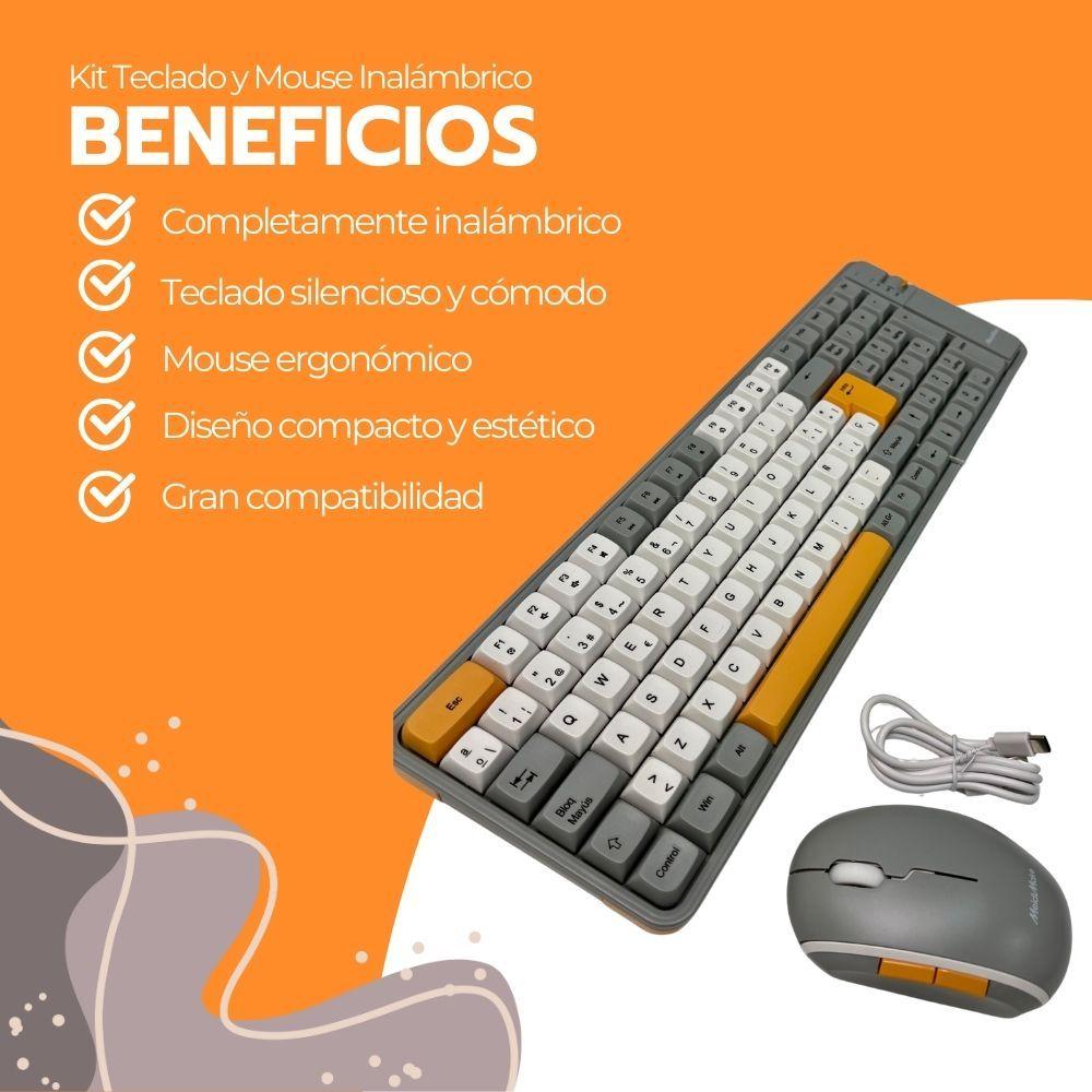 Kit Teclado y Mouse Inalámbrico Numérico Bluetooth USB-3