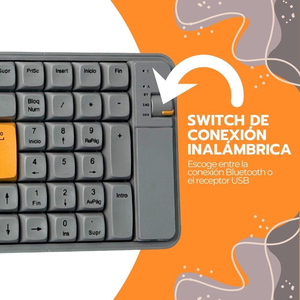 Kit Teclado y Mouse Inalámbrico Numérico Bluetooth USB-4
