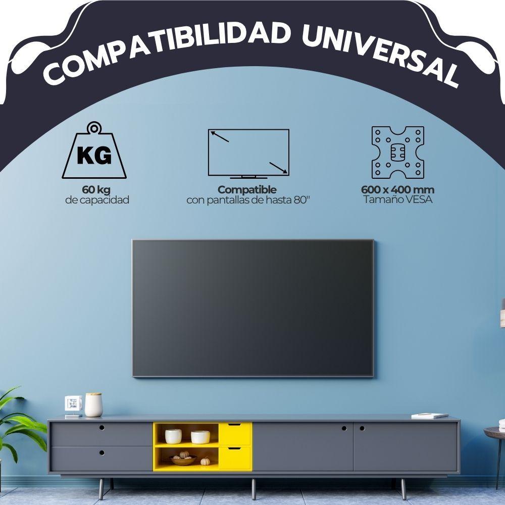Soporte TV Full Motion 40–80" Acero Reforzado Giro 180°-4