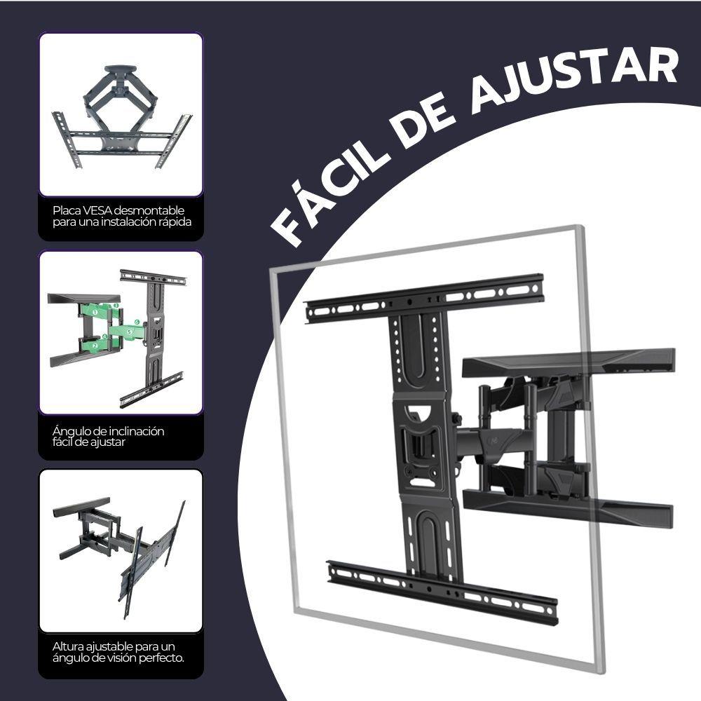 Soporte TV Full Motion 40–80" Acero Reforzado Giro 180°-5