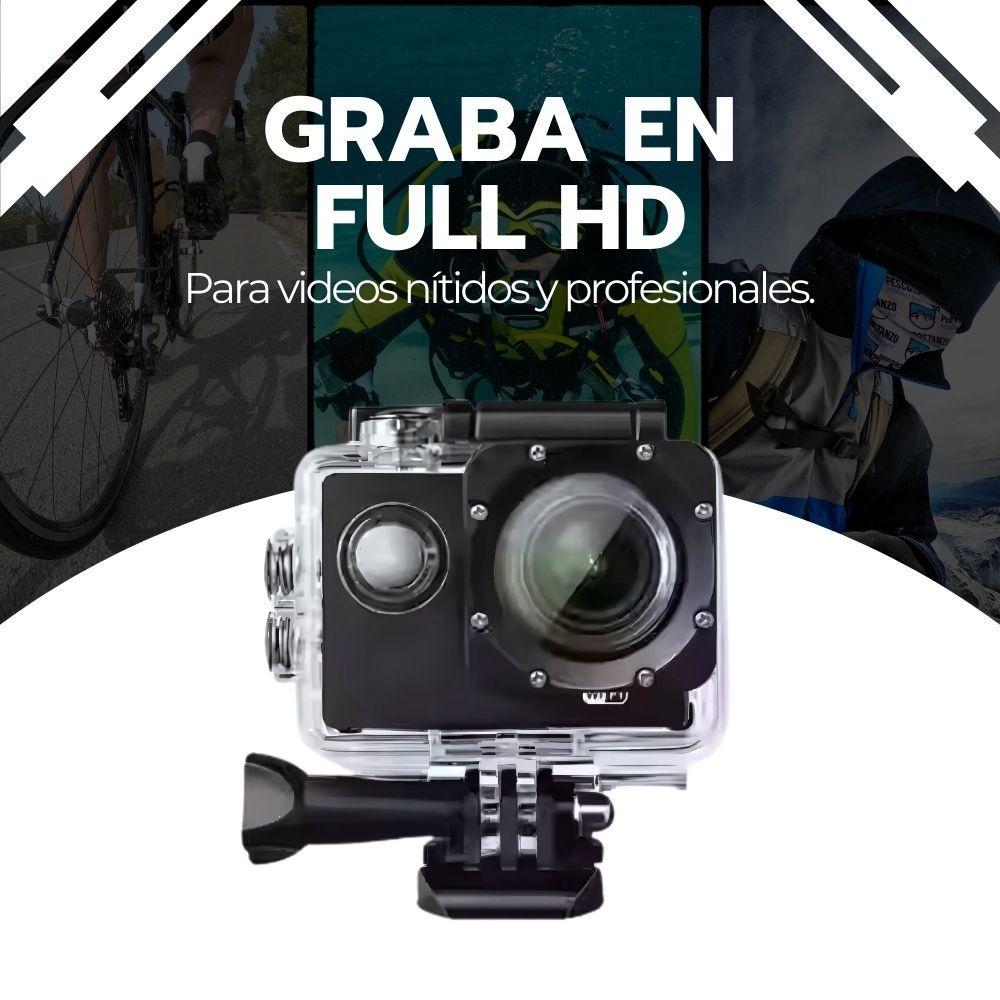 Cámara de Acción Deportiva Full HD Sumergible Gran Angular-4