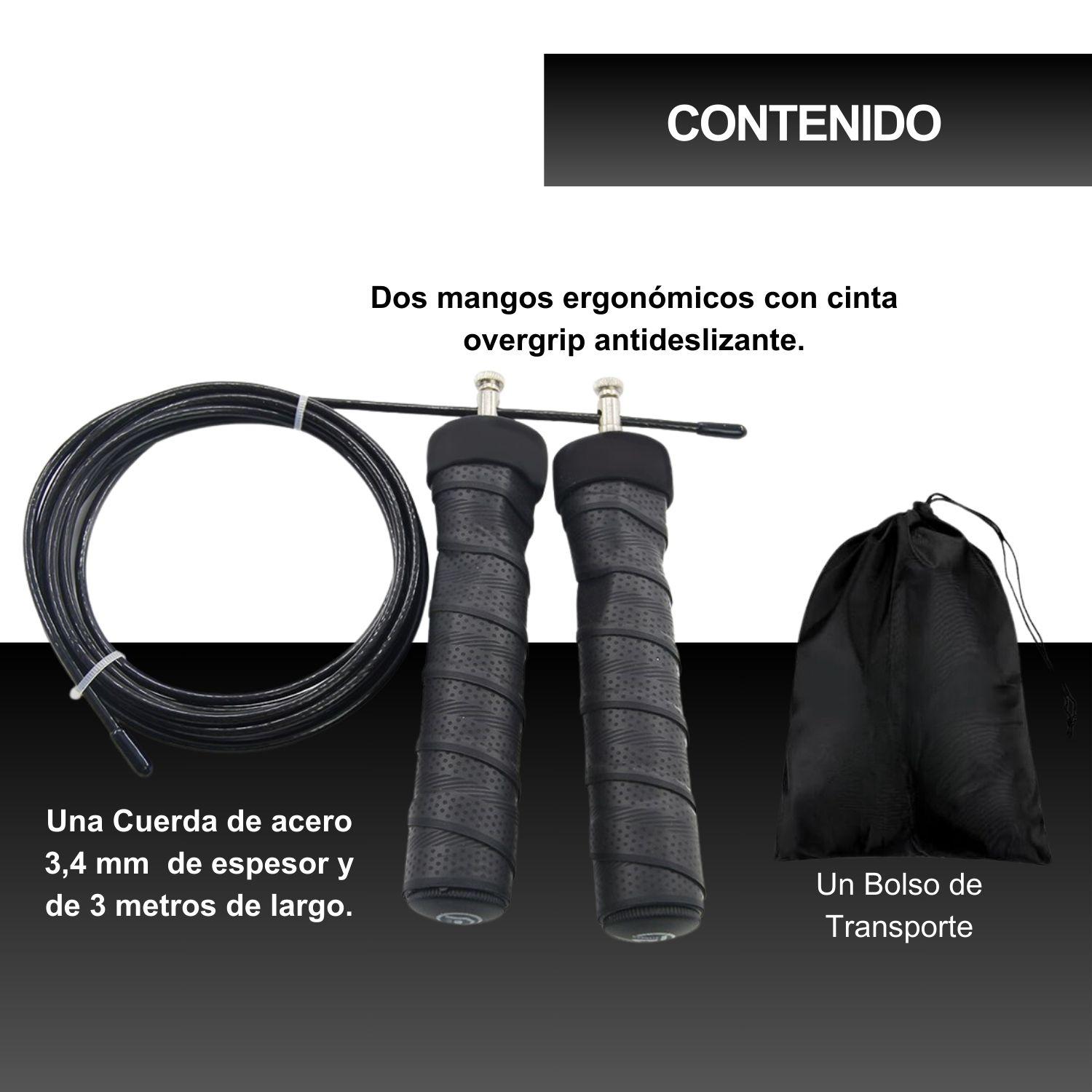 Cuerda para saltar crossfit ajustable con rodamiento + Bolso-8