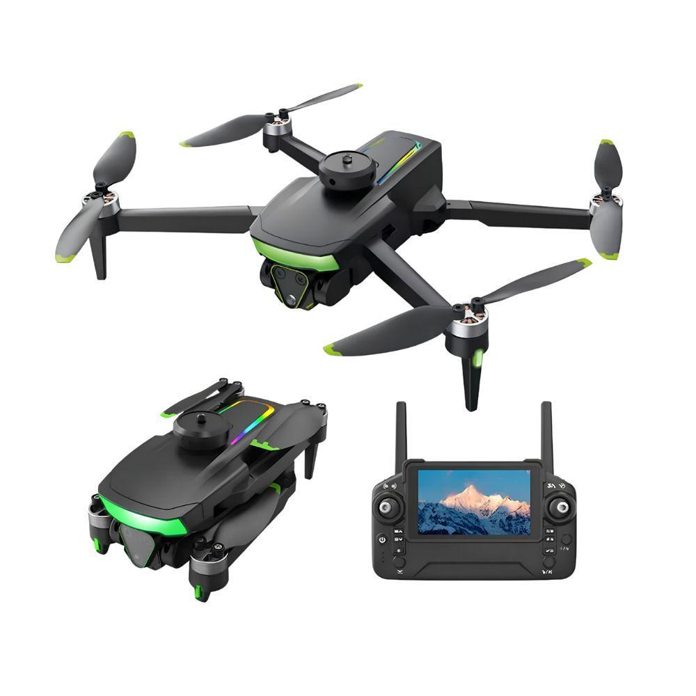 Dron Cámara 4K Ultra HD Brushless Plegable Con Control Remoto Evitación Obstáculos 360° Wi Fi 128GB-0
