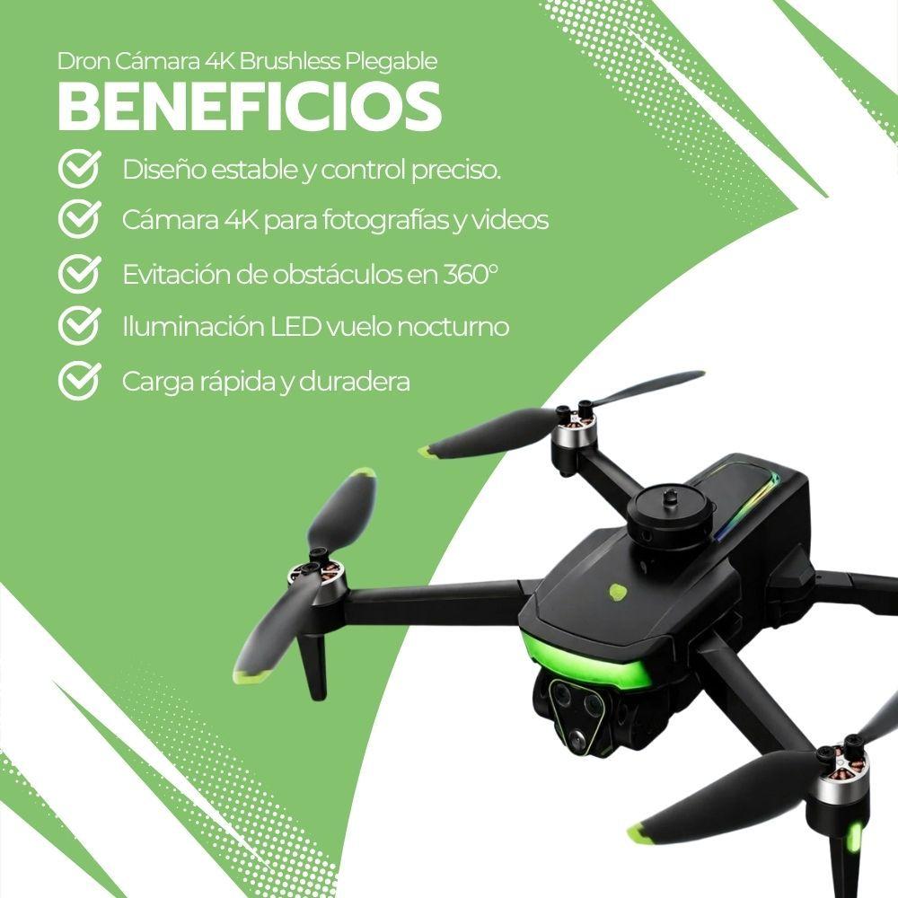 Dron Cámara 4K Ultra HD Brushless Plegable Con Control Remoto Evitación Obstáculos 360° Wi Fi 128GB-3