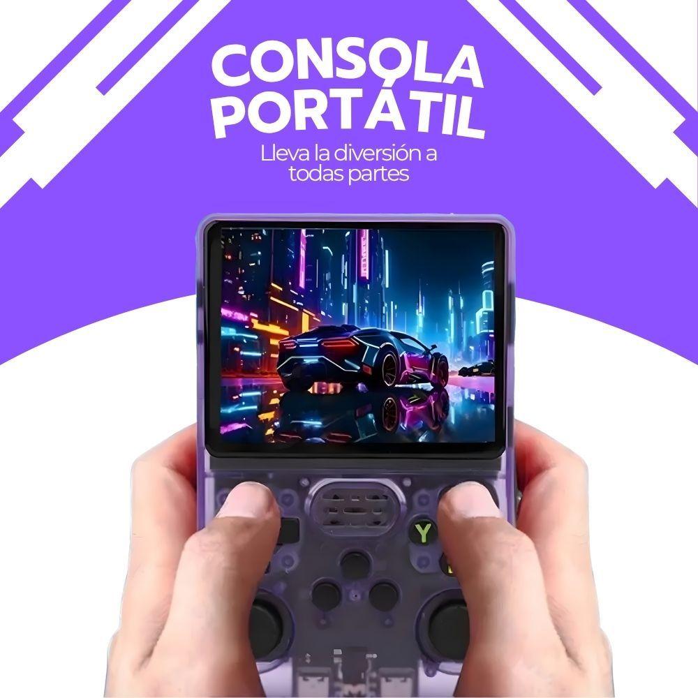 Consola Retro Portátil R36S 64GB WiFi +10000 Juegos Morado-4