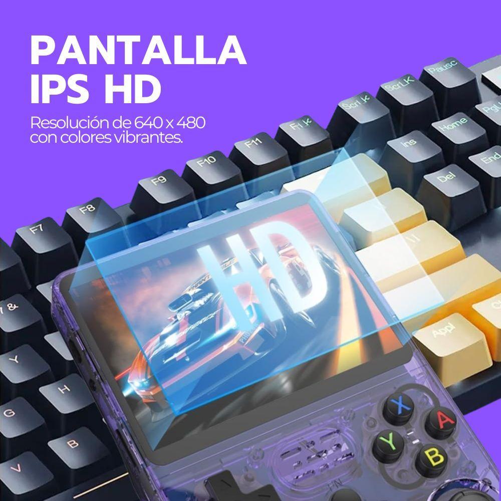Consola Retro Portátil R36S 64GB WiFi +10000 Juegos Morado-6