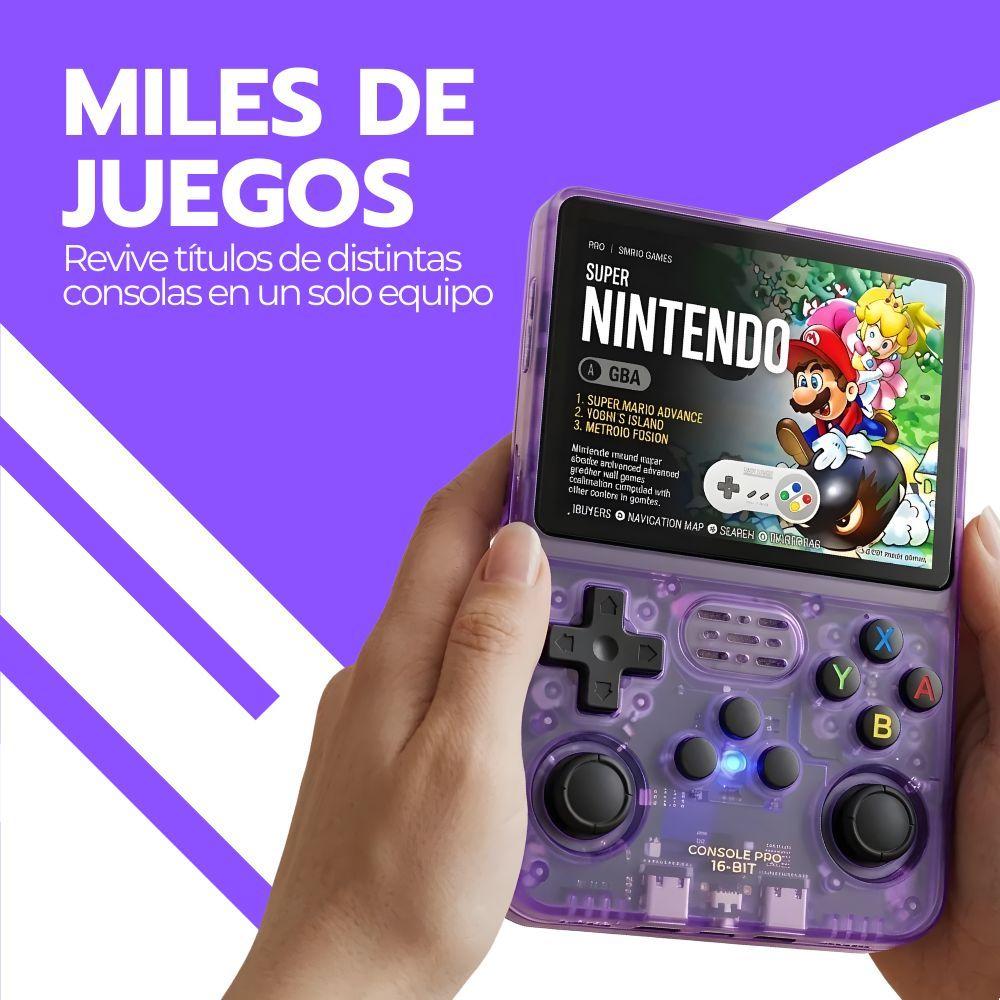Consola Retro Portátil R36S 64GB WiFi +10000 Juegos Morado-7