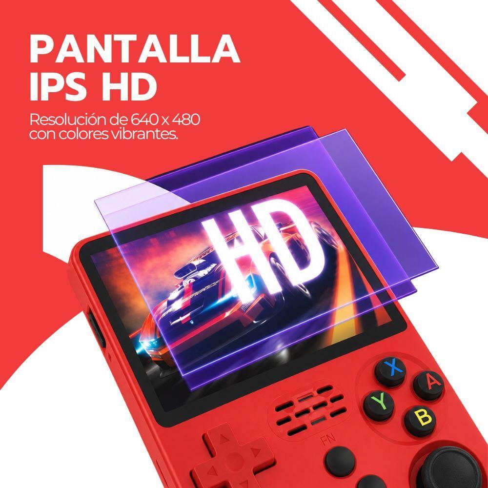 Consola Retro Portátil R36S 64GB WiFi +10000 Juegos Rojo-6