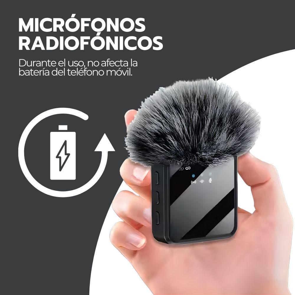 Micrófono Doble Inalámbrico con Receptor 2 en 1 Universal-4