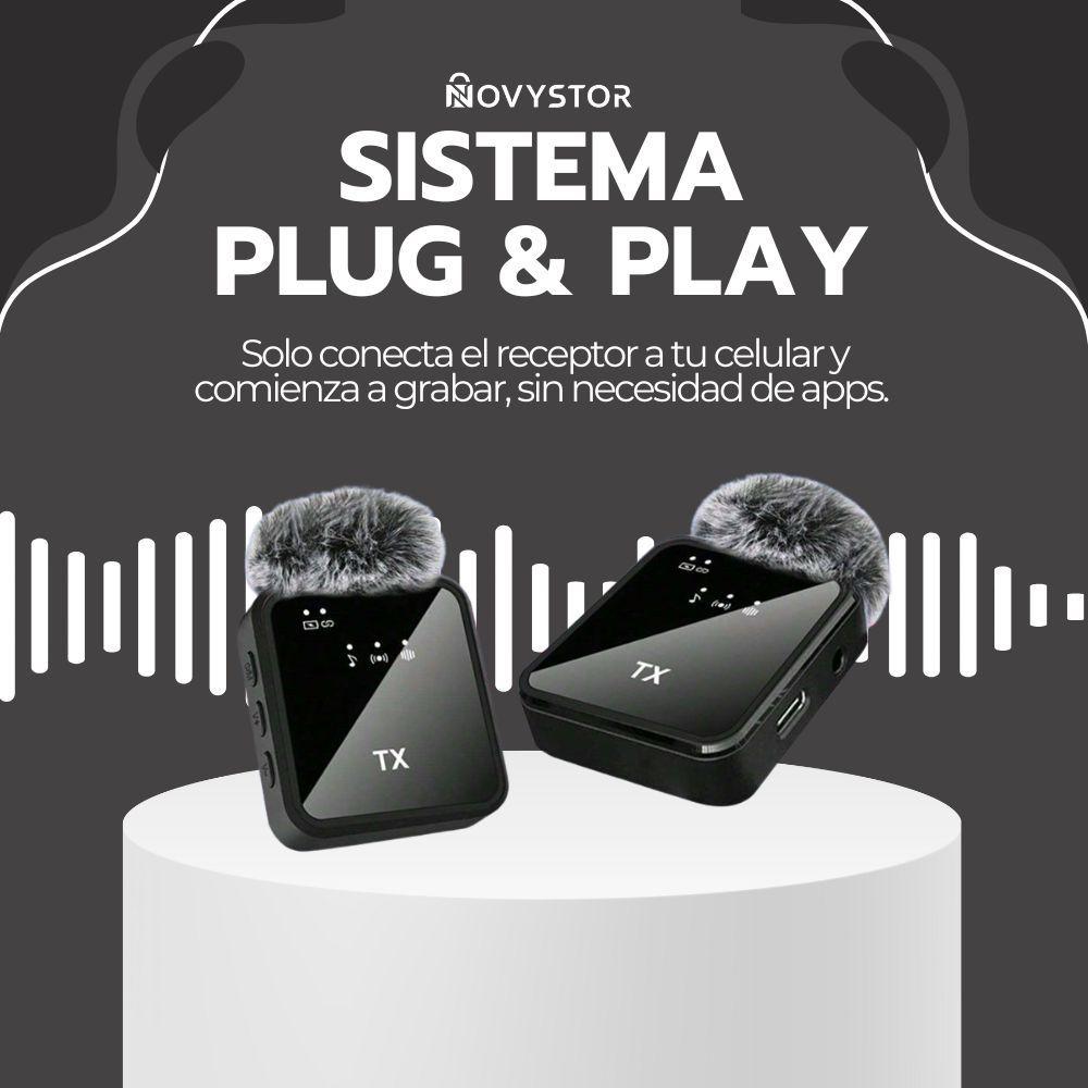 Micrófono Doble Inalámbrico con Receptor 2 en 1 Universal-6