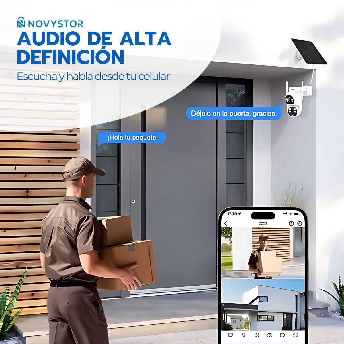 Cámara Solar 5G 360° IP66 Visión Nocturna HD 128GB Wifi-6