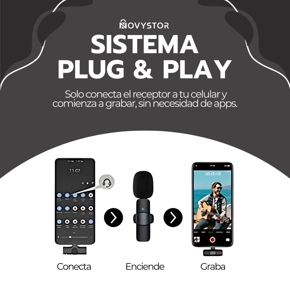 Micrófono Inalámbrico con Adaptador Celular Tipo C Y iPhone-5
