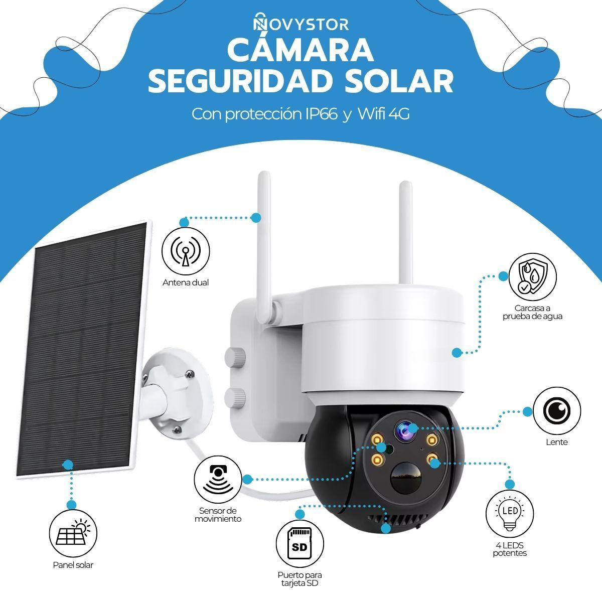 Cámara Seguridad Solar Gun Ball 1080P IP66 Wifi 4G-2