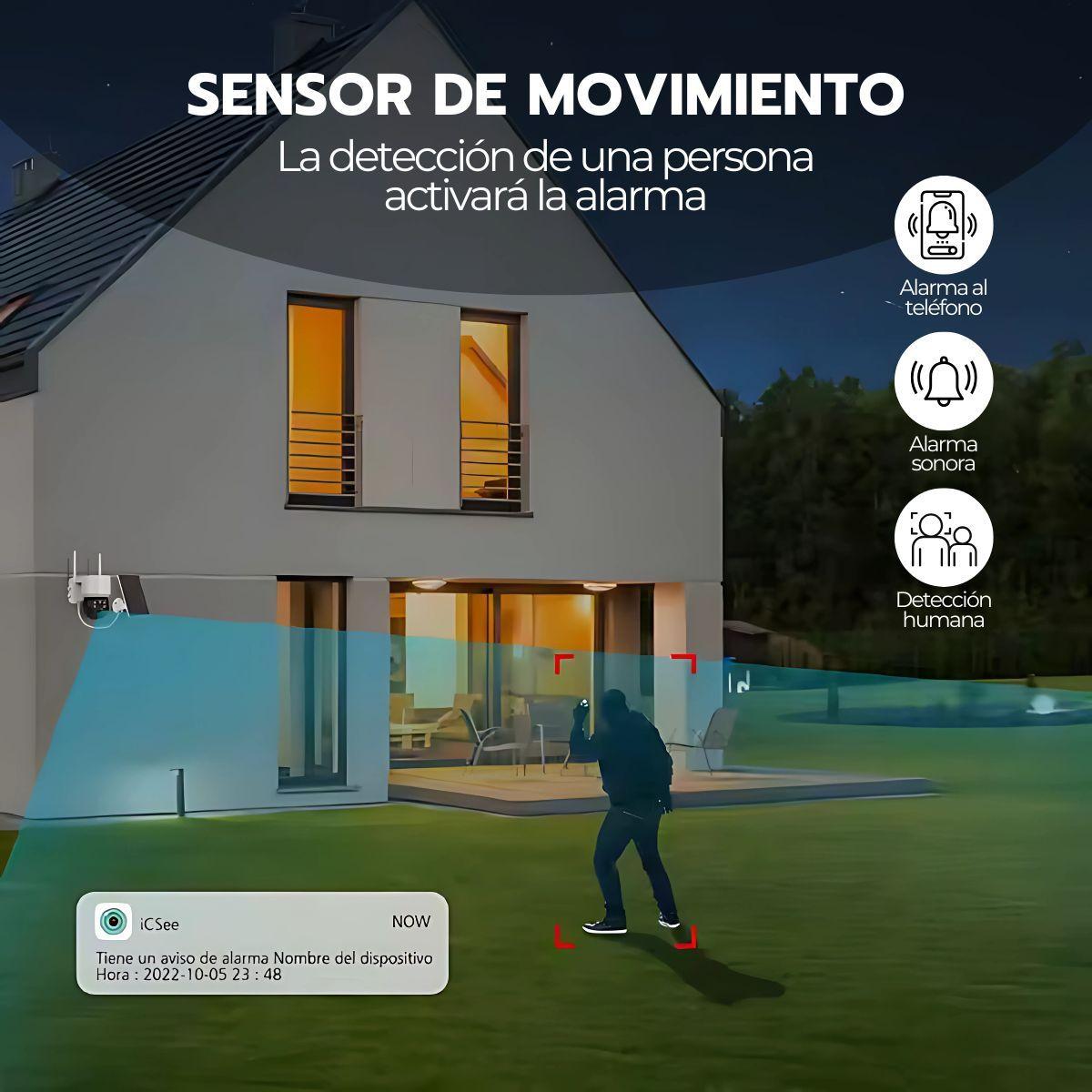 Cámara Seguridad Solar Gun Ball 1080P IP66 Wifi 4G-6
