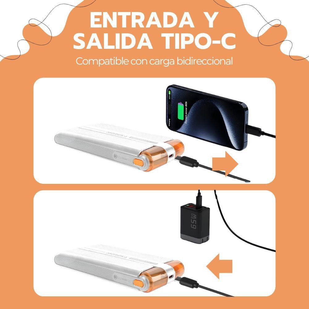 Power Bank 10000mAh Carga Rápida 20W USB-C y IPhone-6