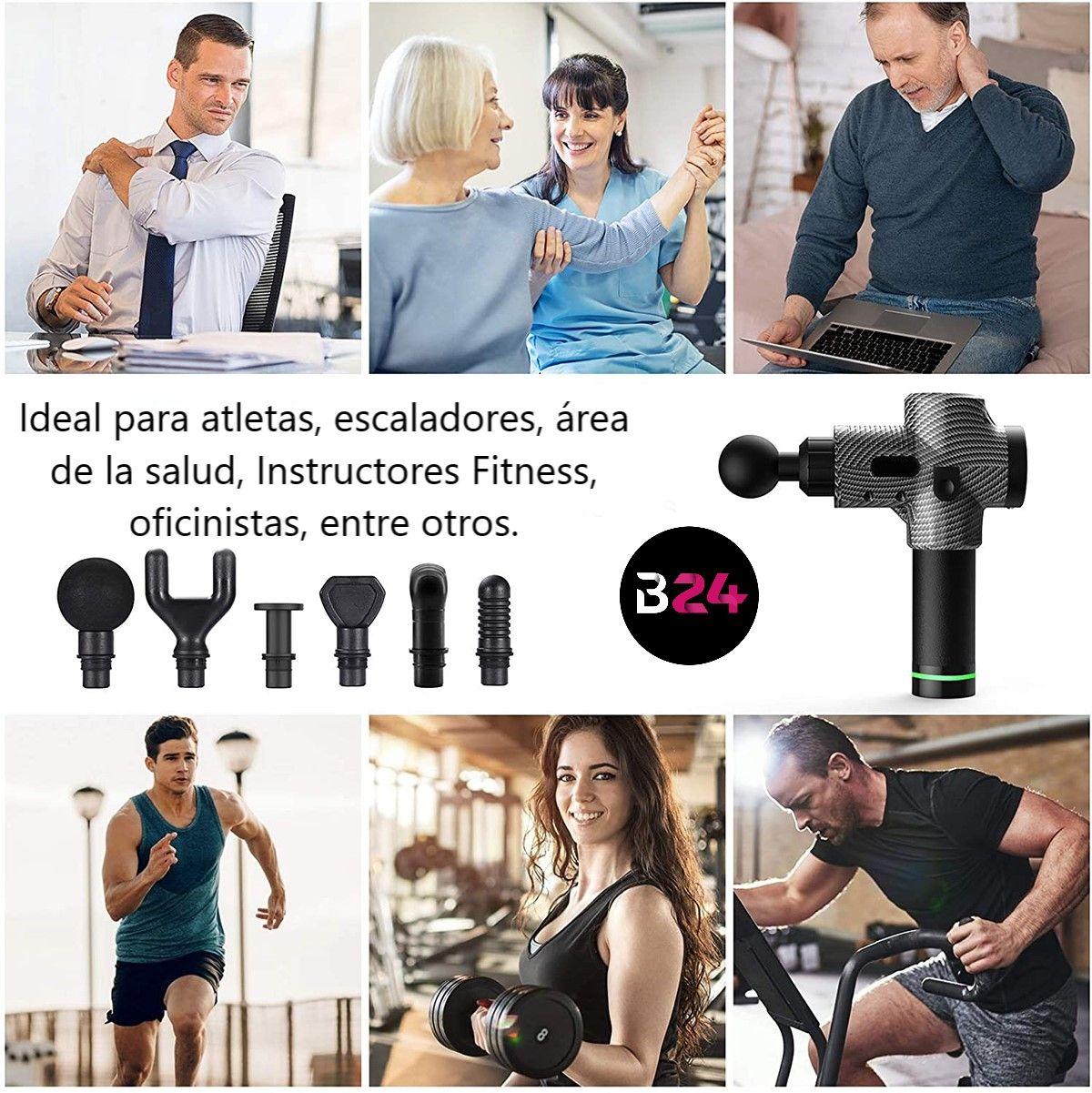 Masajeador Muscular Pistola Profesional Kine 6 Cabezal-4