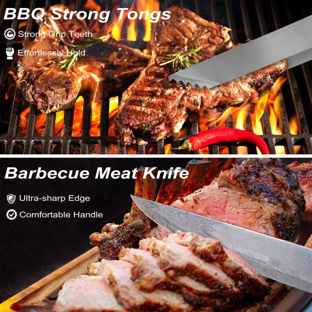 Set Parrillero Asado Barbacoa 18 Pcs En Maleta Kit Parrilla-5