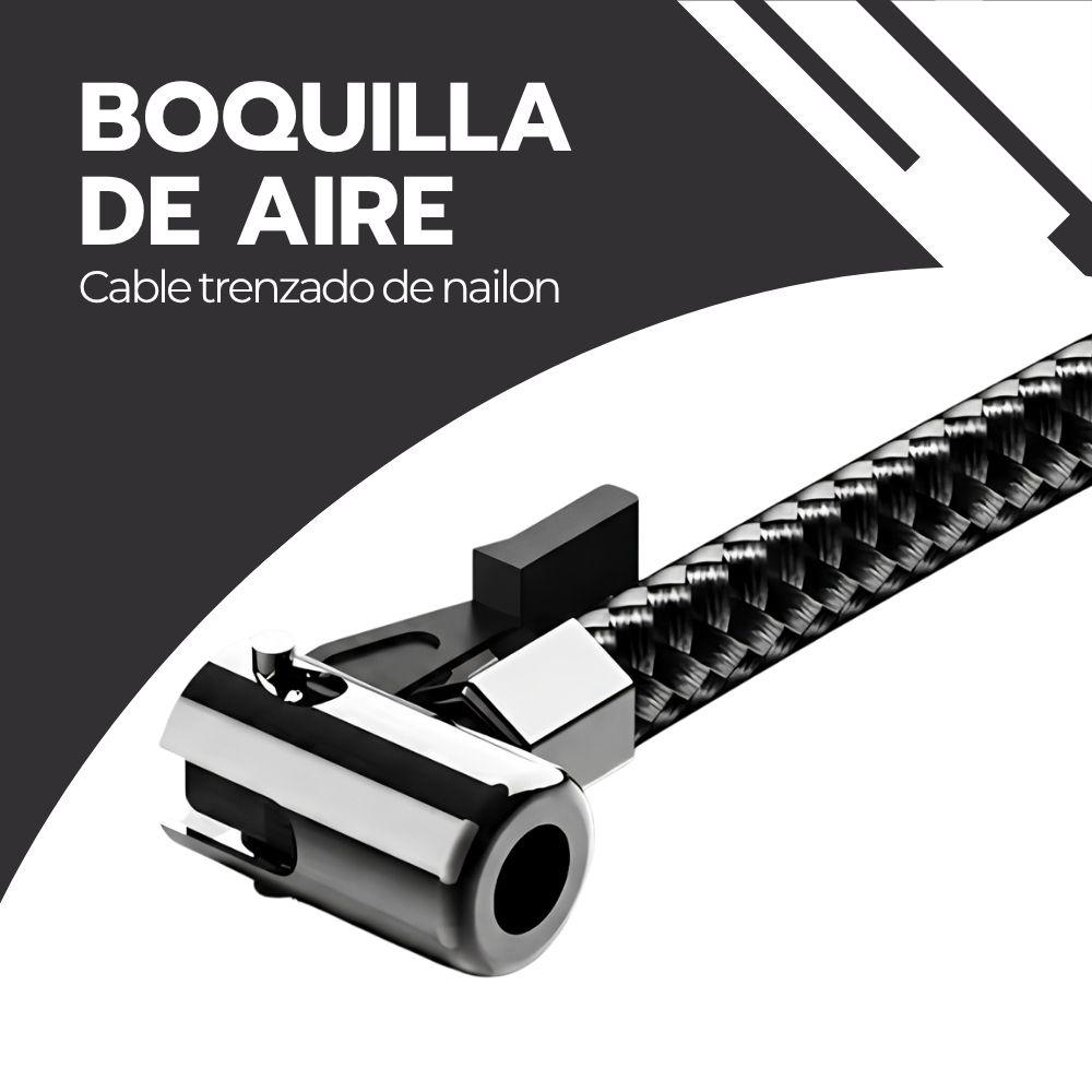 Compresor Aire Portátil 12V 120PSI Inflador Neumáticos Auto Moto Bici Manómetro Accesorios Negro-4