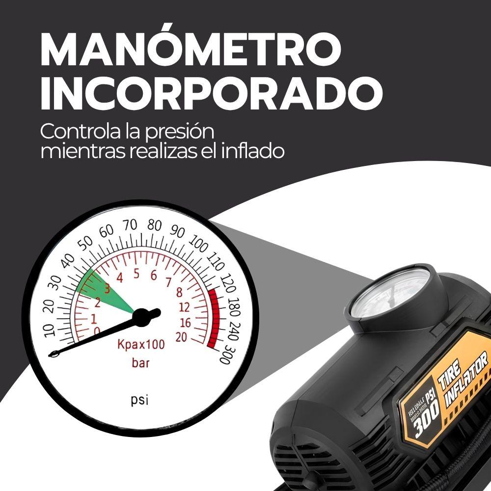 Compresor Aire Portátil 12V 120PSI Inflador Neumáticos Auto Moto Bici Manómetro Accesorios Negro-5