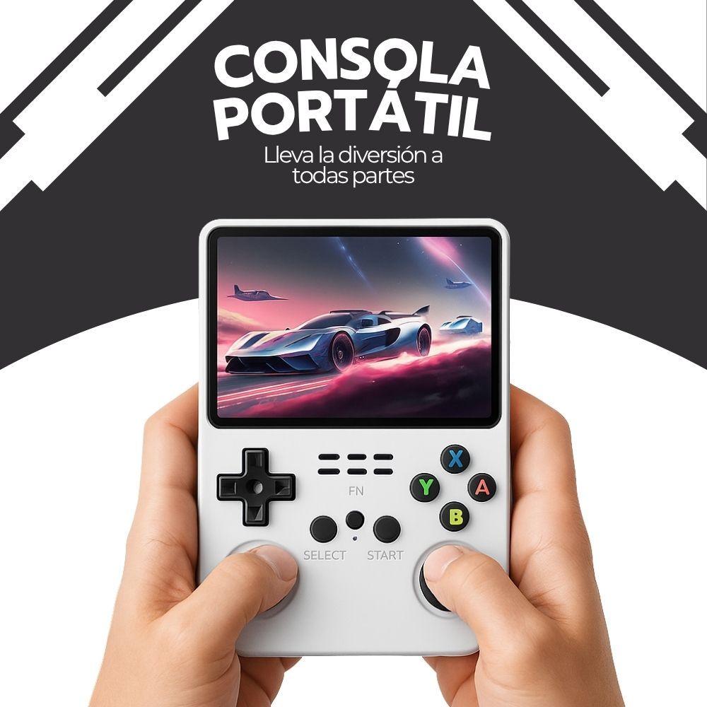 Consola Retro Portátil R36S 64GB WiFi +10000 Juegos Blanco-4