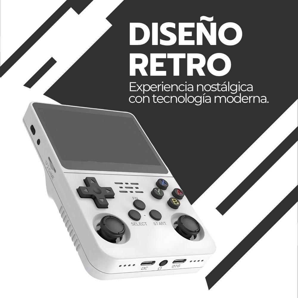 Consola Retro Portátil R36S 64GB WiFi +10000 Juegos Blanco-5