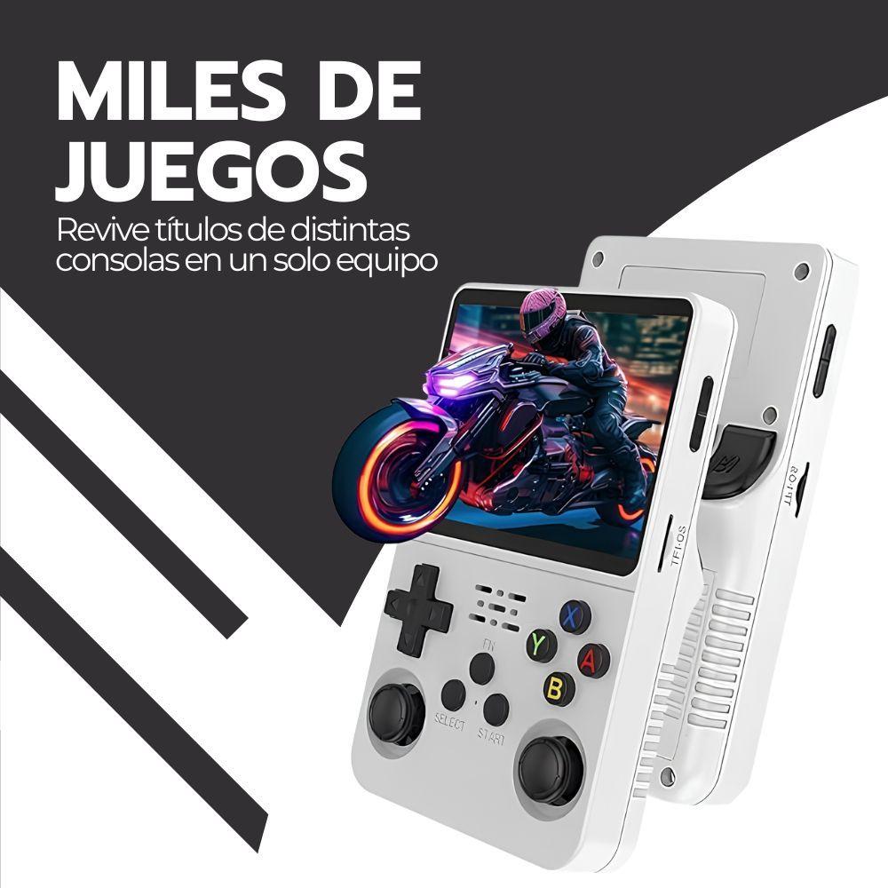 Consola Retro Portátil R36S 64GB WiFi +10000 Juegos Blanco-7