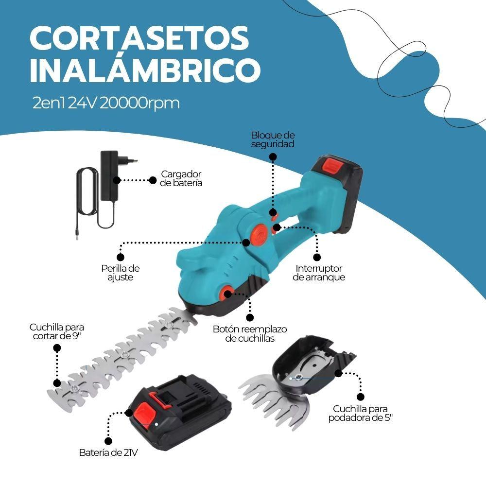 Cortasetos Inalámbrico 2en1 24V 20000rpm Azul-2
