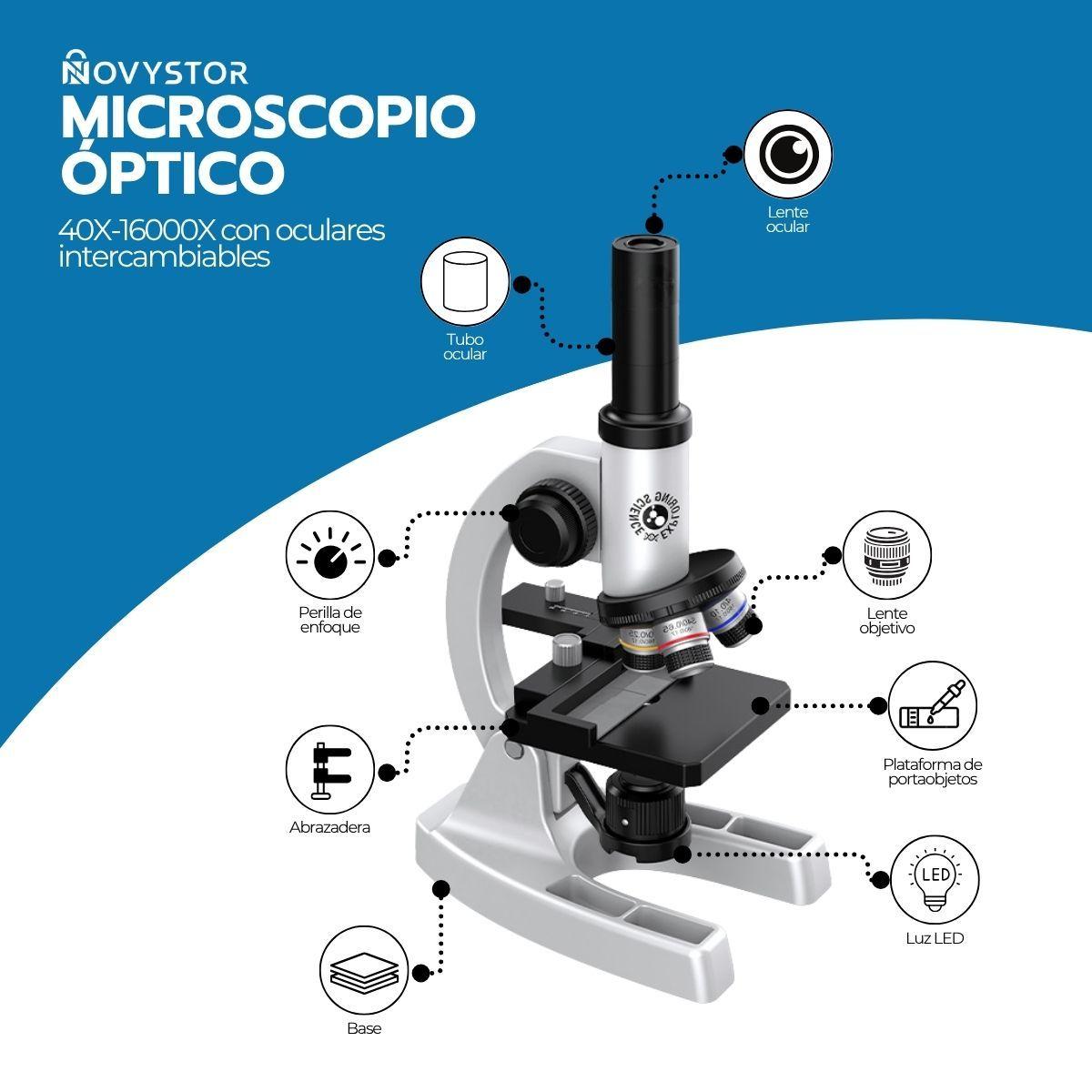 Microscopio Profesional 16000X con Accesorios y Muestras-2