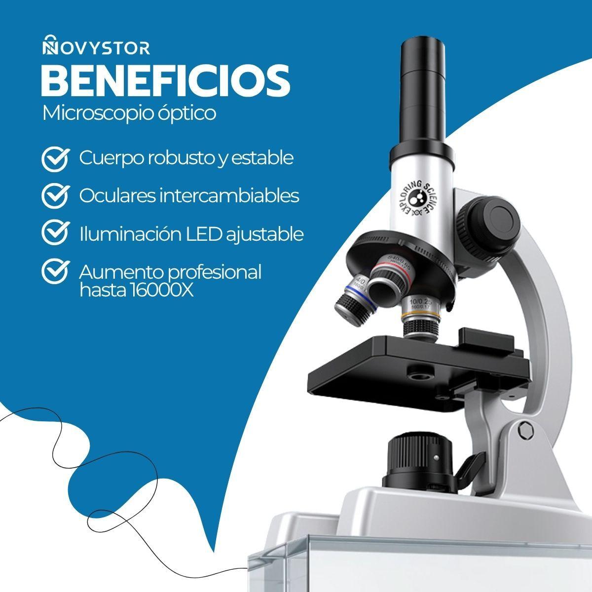 Microscopio Profesional 16000X con Accesorios y Muestras-3