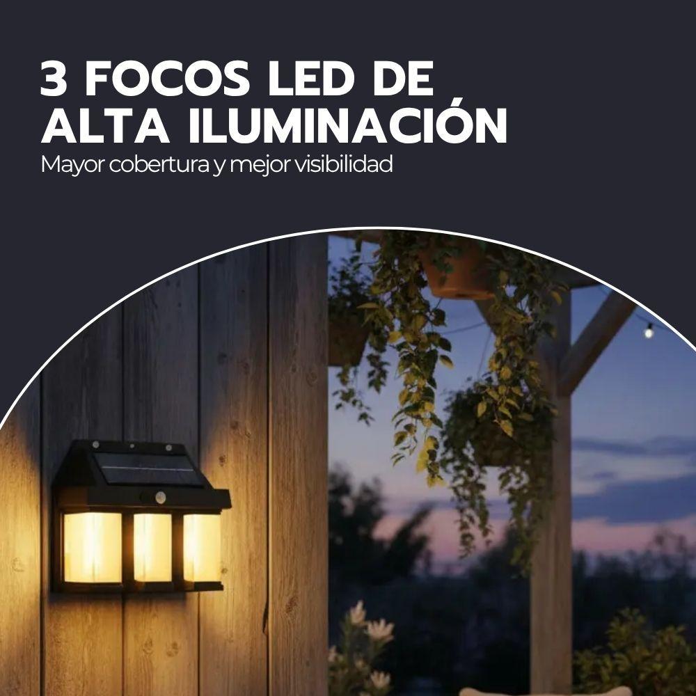 Farol Solar De Pared Sensor Movimiento Luz Cálida Exterior-7
