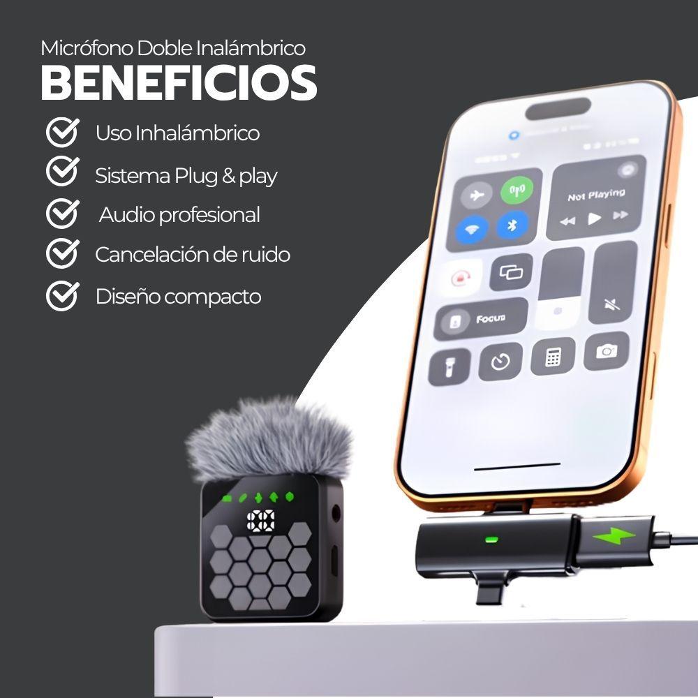Micrófono Lavalier Inalámbrico 4 en 1 Grabación Pro-3