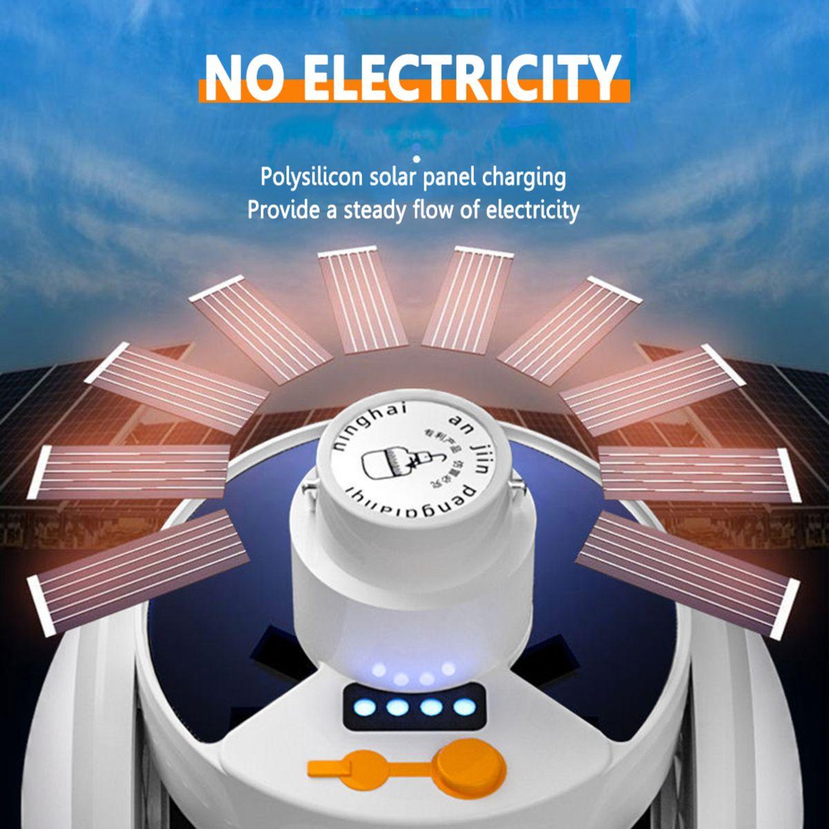Lampara Solar 50w, 5 Focos, 5 Modos, Carga Solar Y Usb-5